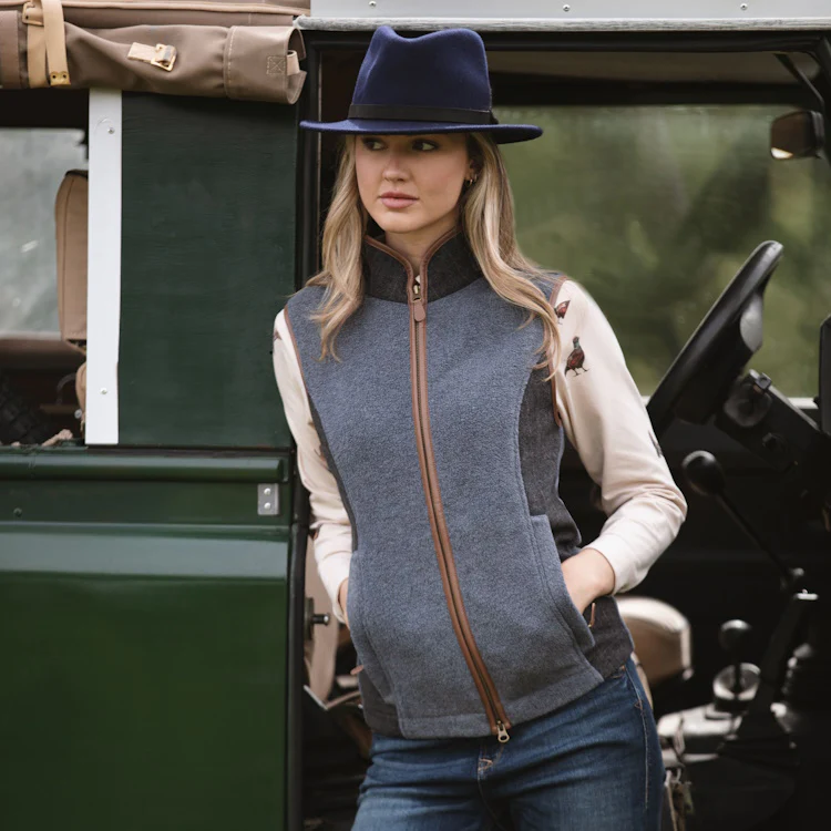 Gunner and Hound Ladies Tweed Incorporated Gilet - Slate Grey - Image 5