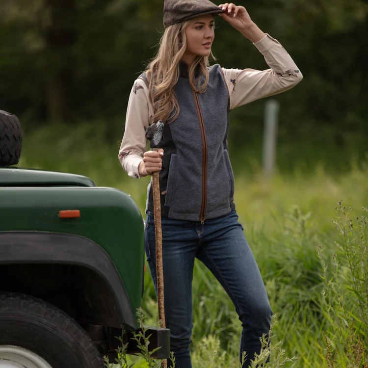 Gunner and Hound Ladies Tweed Incorporated Gilet - Slate Grey - Image 6
