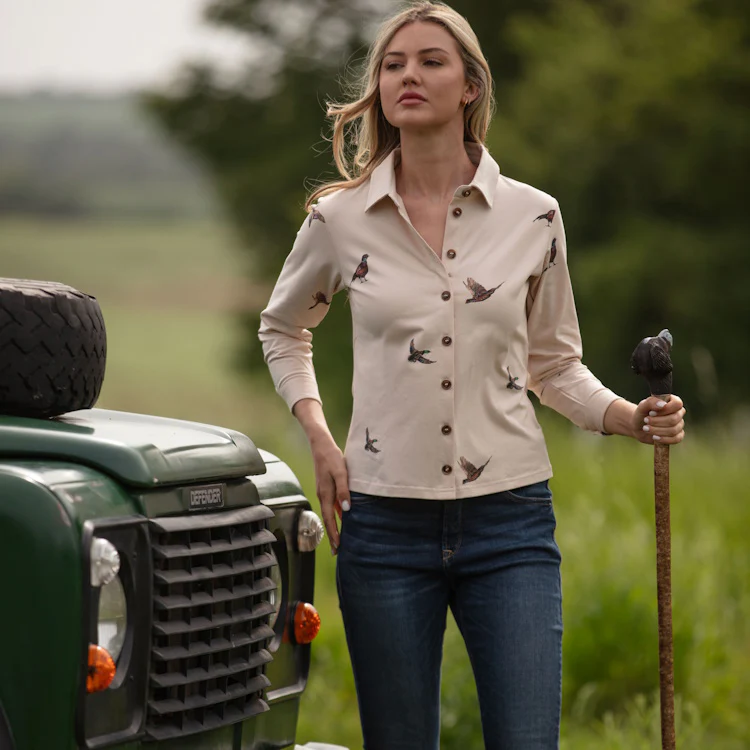 Gunner and Hound Ladies Wildfowl Country Shirt - Pheasant & Duck - Image 5