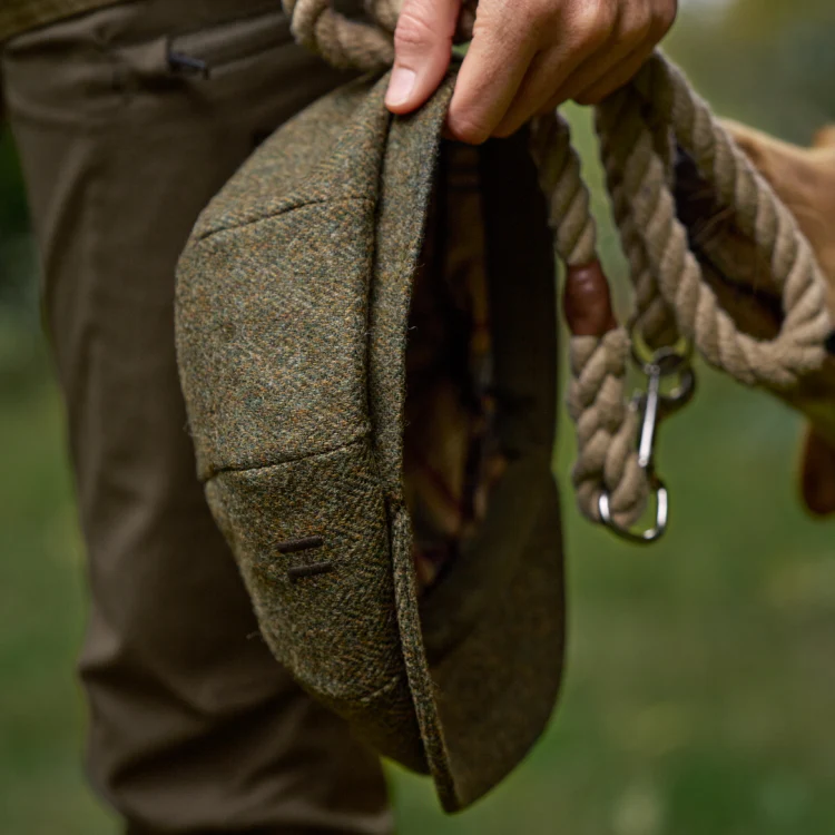 Harkila Kenmore Classic Baker Boy Cap - Forest Green/Herringbone - Image 3