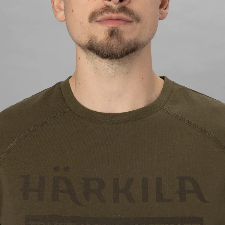Harkila Logo S/S T-Shirt - Willow Green - Image 3