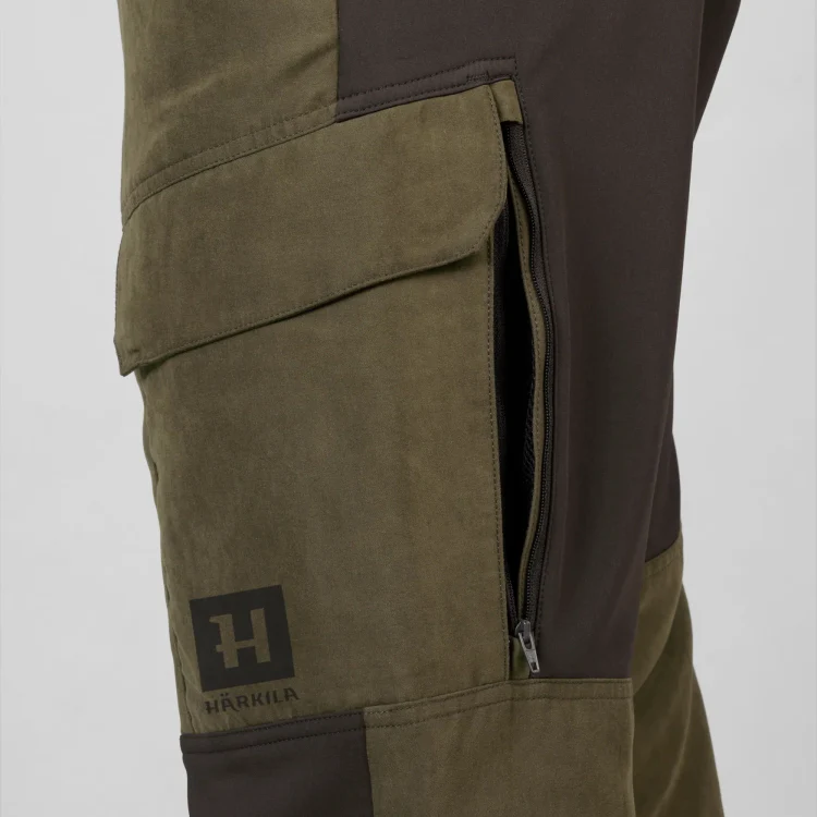 Harkila Scandinavian Trousers - Willow Green/Deep Brown - 32in Length - Image 3