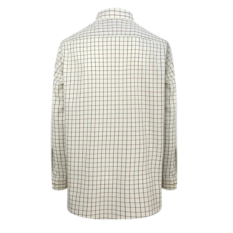 Hoggs of Fife Balmoral Luxury Tattersall Shirt - Navy/Wine - Image 3