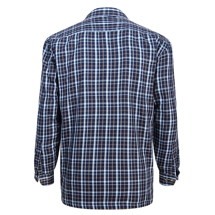 Hoggs of Fife Bark Micro Fleece Lined Shirt - Navy/Brown Check - Image 4