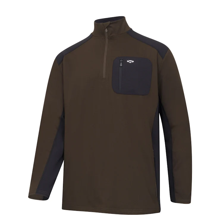 Hoggs of Fife Barra Active 1/4 Zip Top - Green/Black