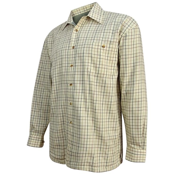 Hoggs of Fife Birch Micro Fleece Lined Shirt - Olive/Tan Check - Image 3