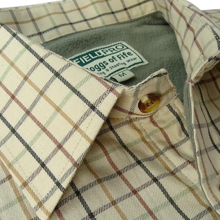 Hoggs of Fife Birch Micro Fleece Lined Shirt - Olive/Tan Check - Image 5