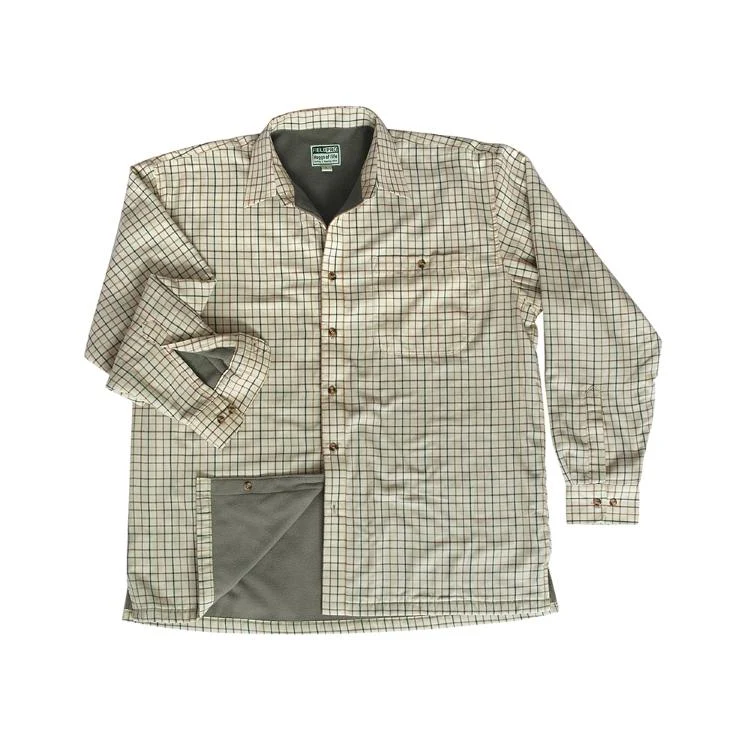 Hoggs of Fife Birch Micro Fleece Lined Shirt - Olive/Tan Check - Image 6