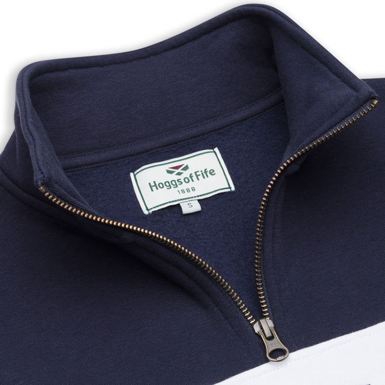 Hoggs of Fife Dumfries 1888 1/4 Zip Sweatshirt - Navy/White - Image 3
