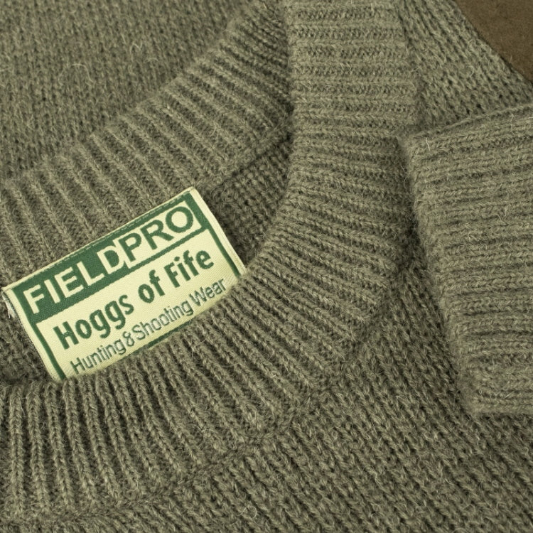 Hoggs of Fife Junior Melrose Hunting Pullover - Soft Marled Green - Image 4
