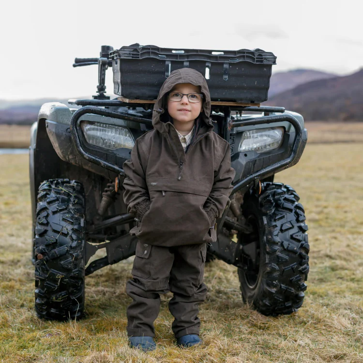 Hoggs of Fife Junior Struther Waterproof Smock Jacket - Dark Green - Image 4