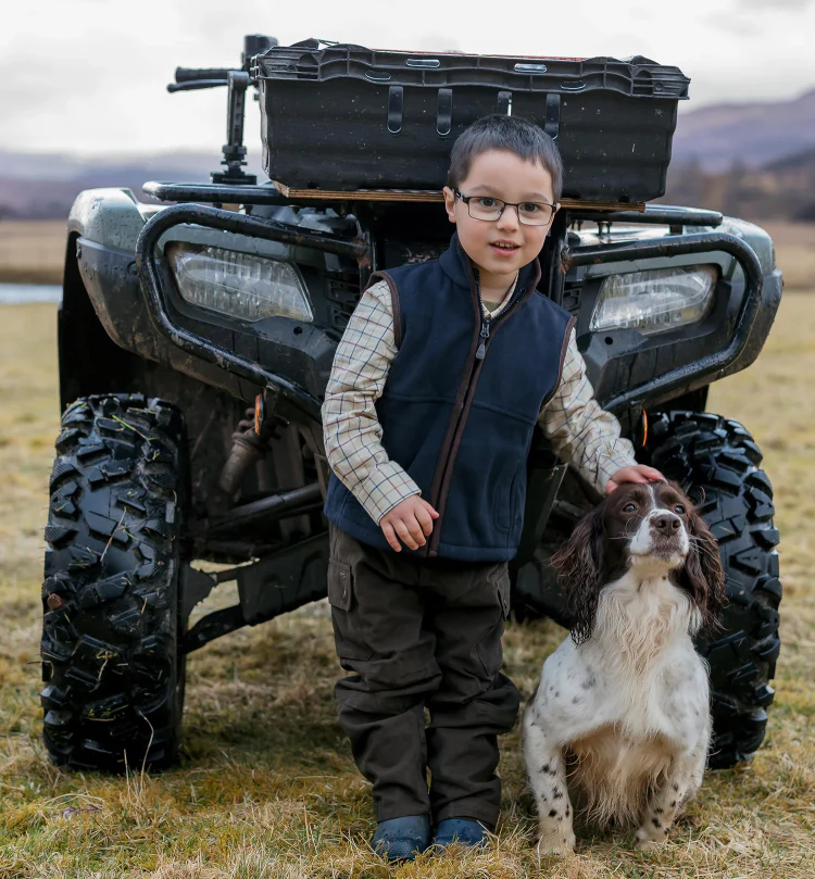 Hoggs of Fife Junior Woodhall Fleece Gilet - Navy - Image 3