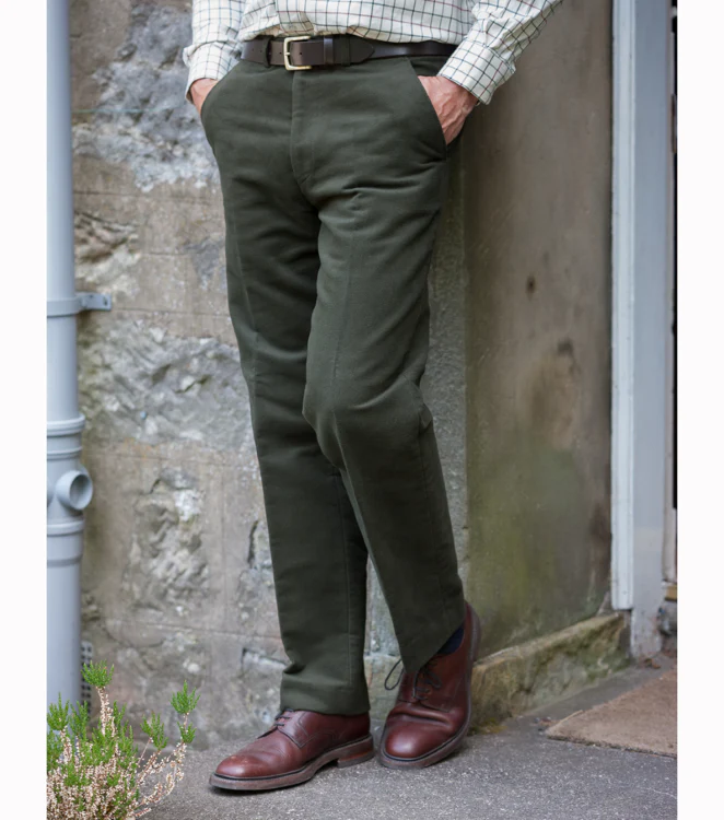 Hoggs of Fife Monarch II Moleskin Jeans - Dark Olive - Image 3