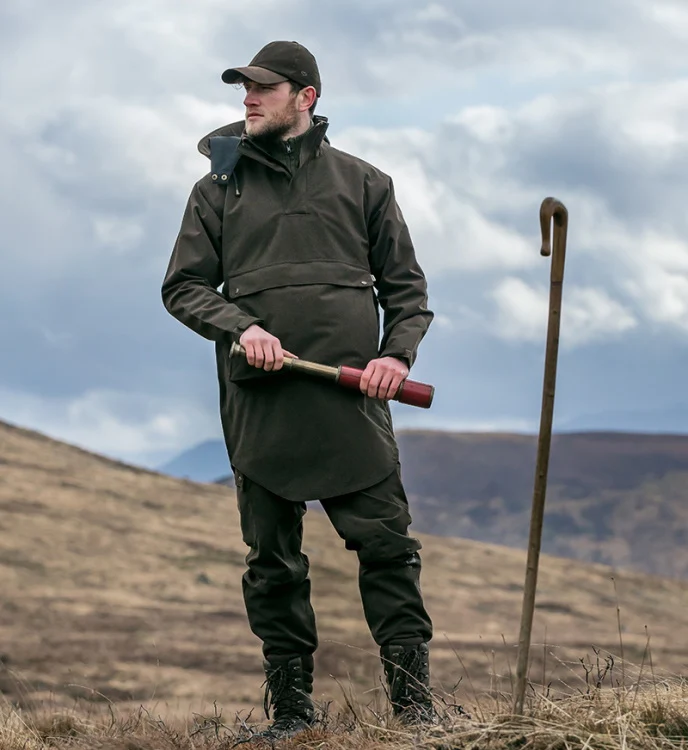 Hoggs of Fife Struther Trilaminate Long Smock - Dark Green - Image 3