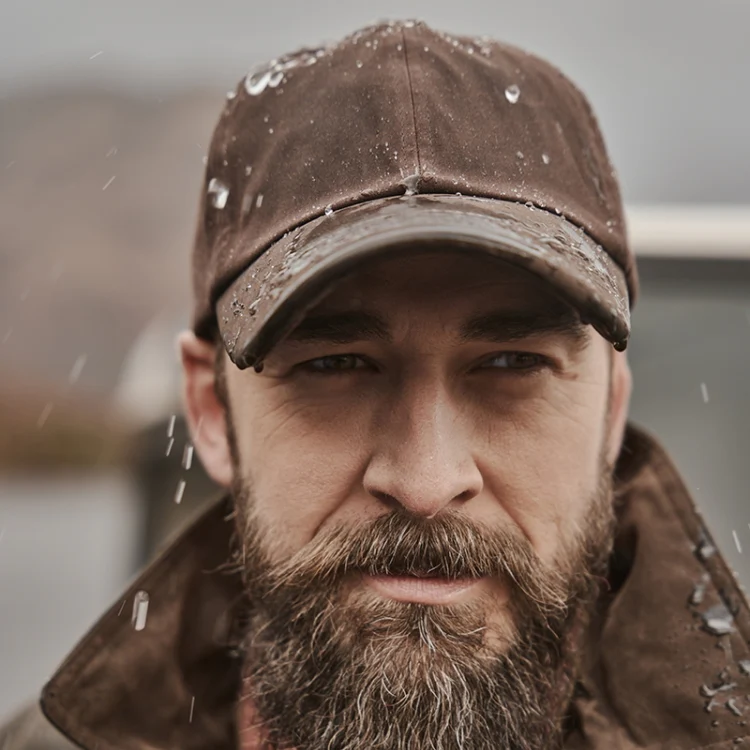 Hoggs of Fife Waxed Baseball Cap - Brown - Image 2