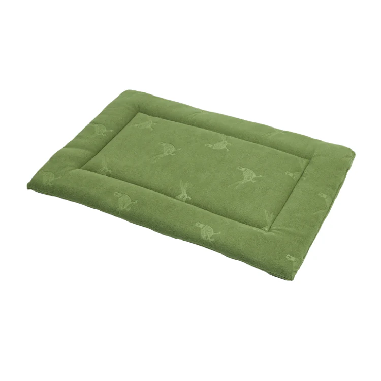 House of Paws Green Embossed Pheasant Fleece Crate Mat - Image 2