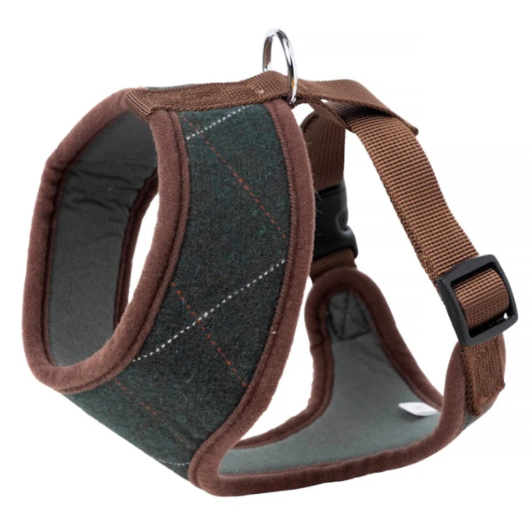 House of Paws Memory Foam Comfort Tweed Harness - Green - Image 2