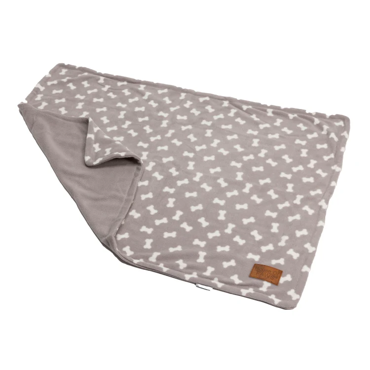 House of Paws Puppy Grey Bone Fleece Blanket - Image 2