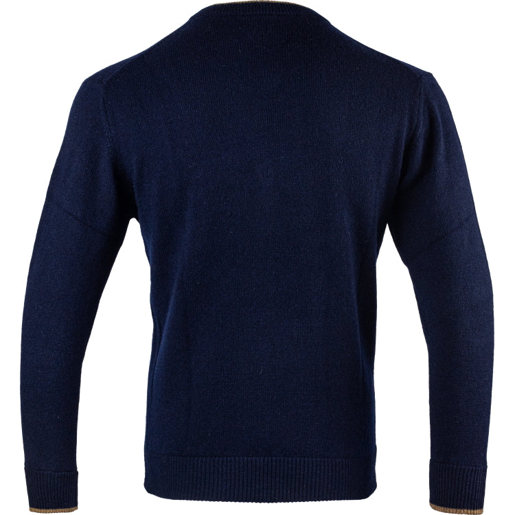 Jack Pyke Ashcombe V Neck 100% Lambswool Sweater - Navy - Image 3