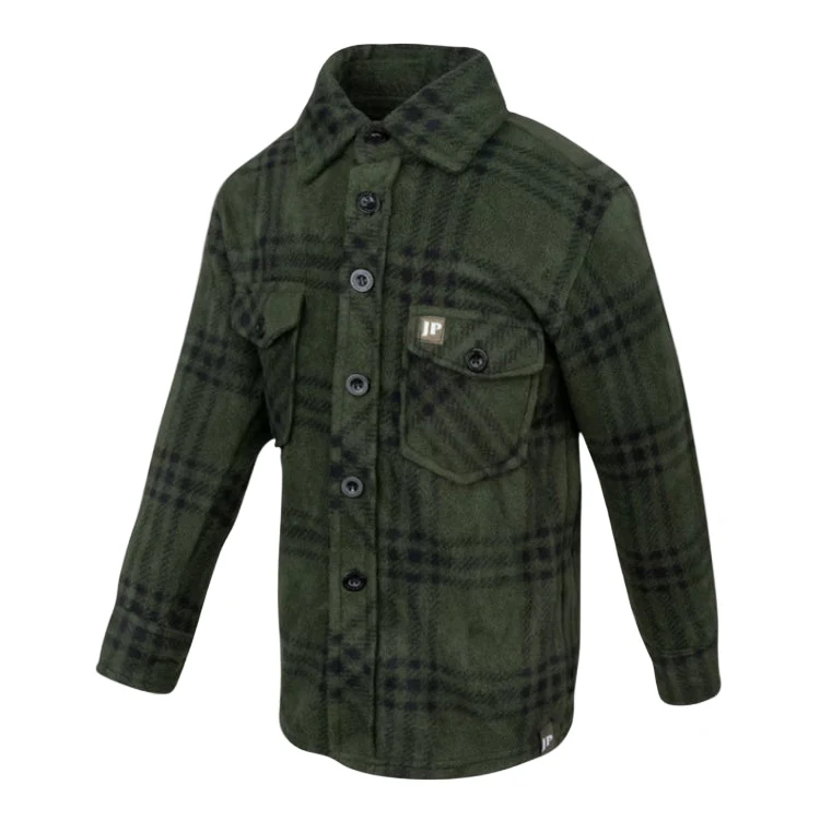 Jack Pyke Junior Polar Fleece Shirt - Green Check - Image 3