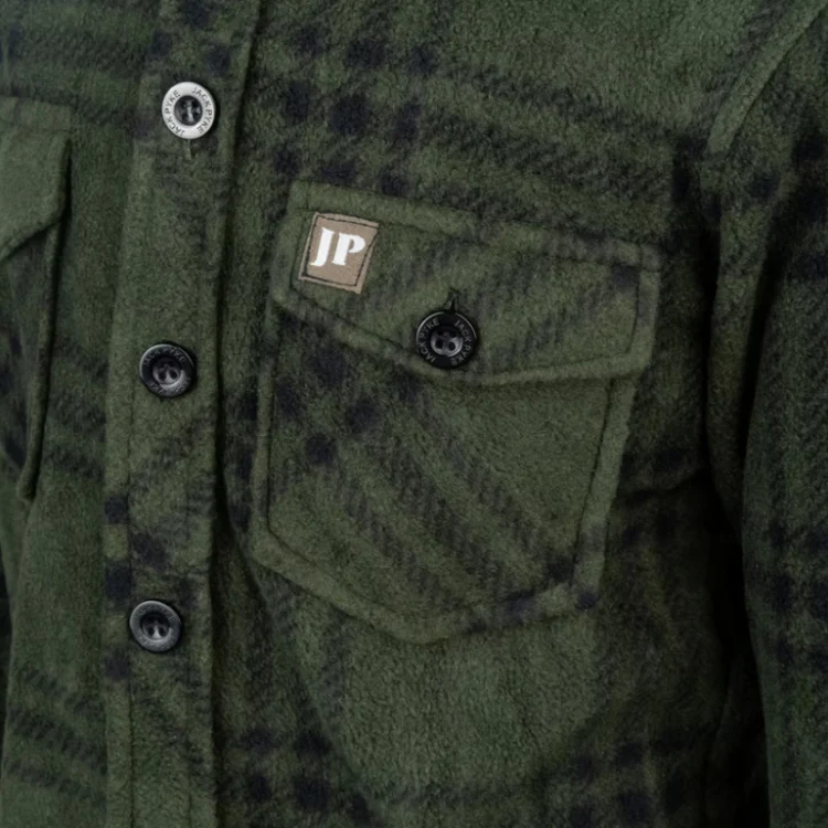 Jack Pyke Junior Polar Fleece Shirt - Green Check - Image 5