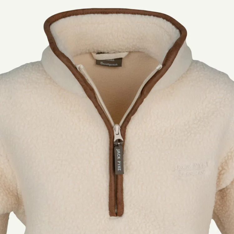 Jack Pyke Ladies 1/2 Zip Sherpa Fleece Pullover - Sail - Image 5