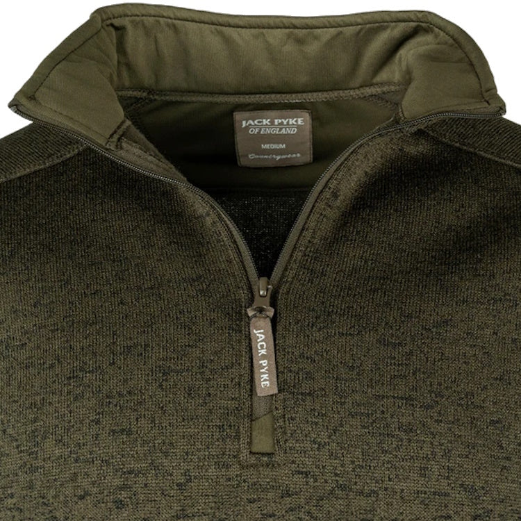 Jack Pyke Melange Quarter Zip Fleece - Green Fleck - Image 5
