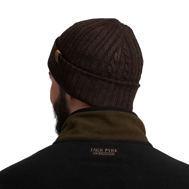 Jack Pyke Merino Wool Beanie Hat - Brown - Image 2