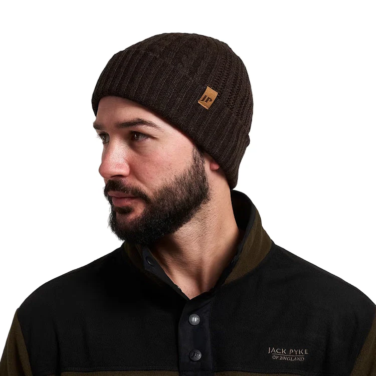 Jack Pyke Merino Wool Beanie Hat - Brown - Image 5