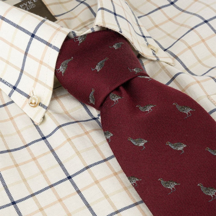 Jack Pyke Partridge Silk Tie - Burgundy - Image 3
