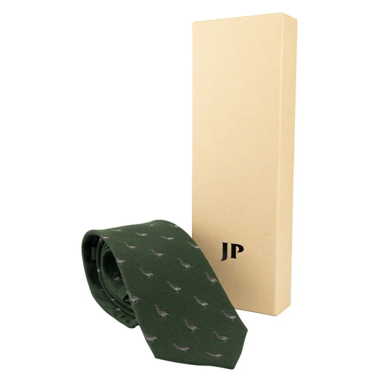 Jack Pyke Partridge Silk Tie - Green - Image 4
