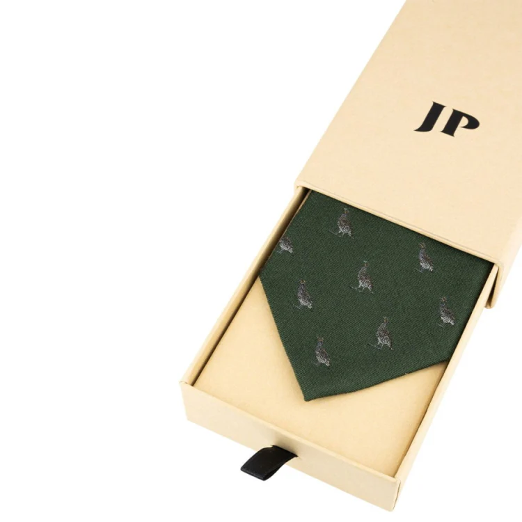 Jack Pyke Partridge Silk Tie - Green - Image 5
