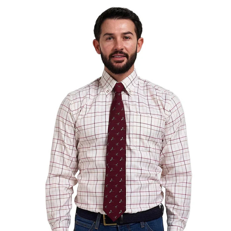 Jack Pyke Pheasant Silk Tie - Burgundy - Image 2
