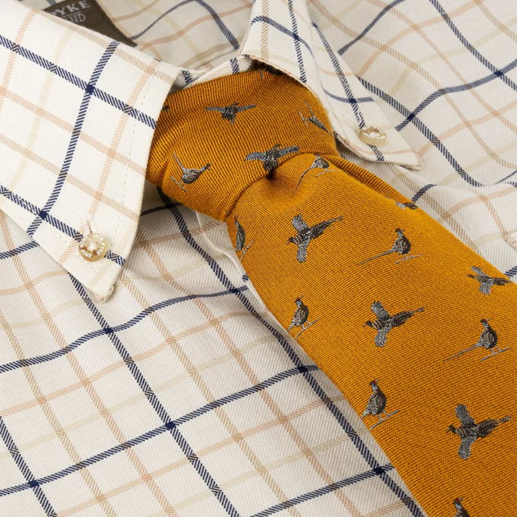 Jack Pyke Pheasant Silk Tie - Mustard - Image 3