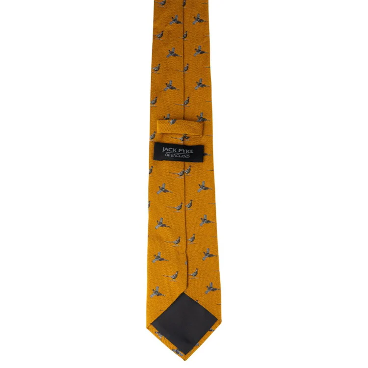 Jack Pyke Pheasant Silk Tie - Mustard - Image 4