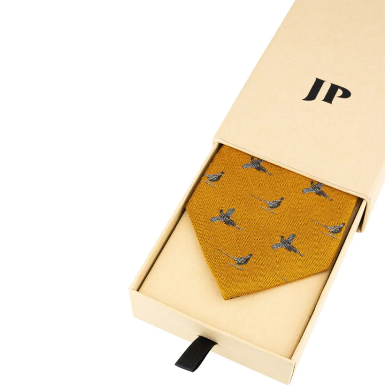 Jack Pyke Pheasant Silk Tie - Mustard - Image 6