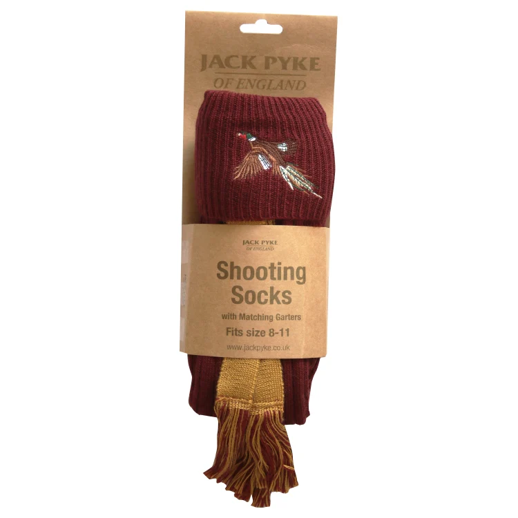 Jack Pyke Pheasant Socks - Burgundy - Image 2