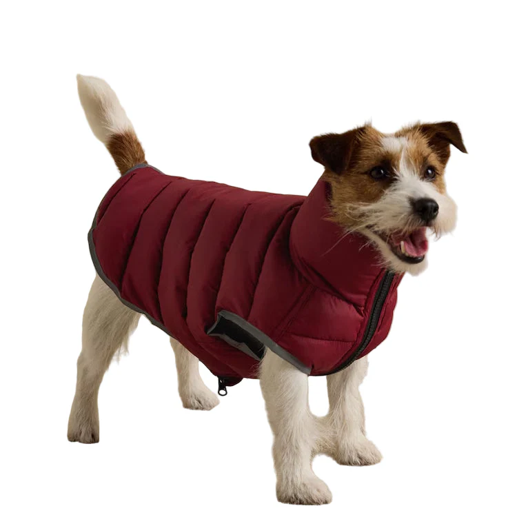 Joules Moorsdale Puffer Dog Coat - Navy/Burgundy - Image 2