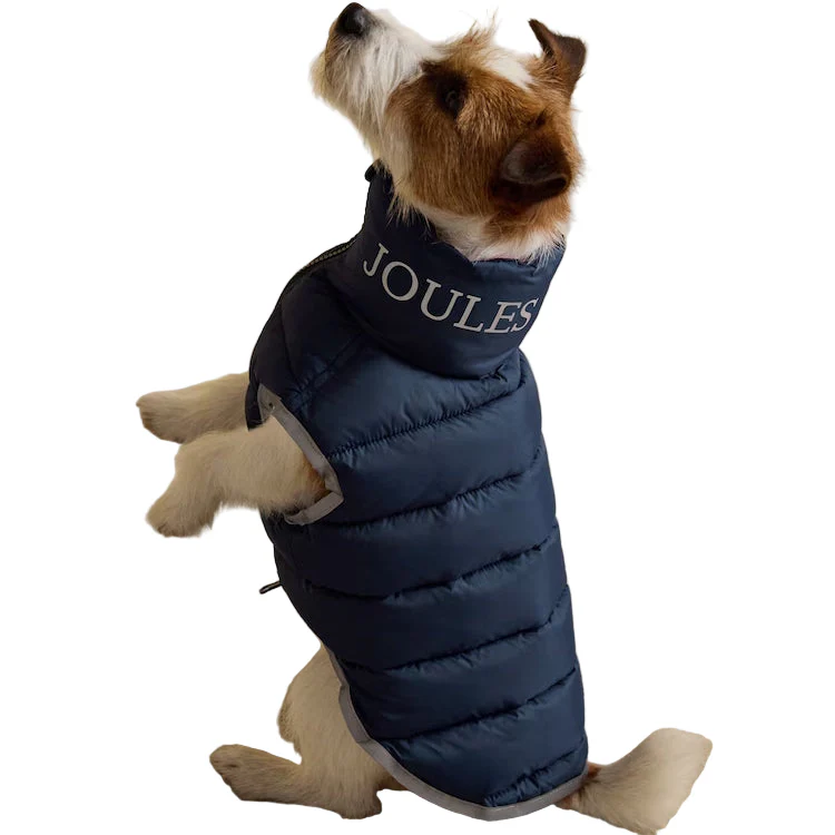 Joules Moorsdale Puffer Dog Coat - Navy/Burgundy - Image 4
