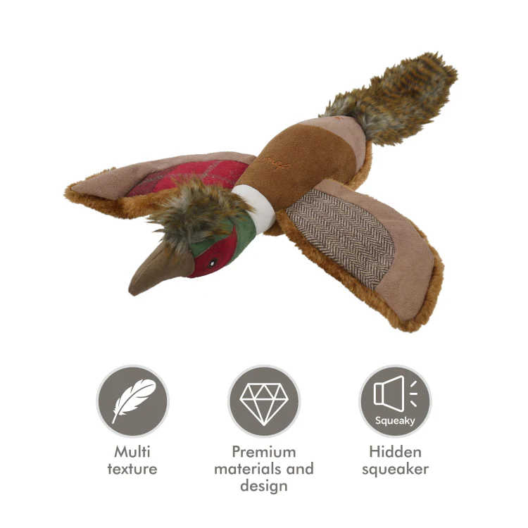 Joules Plush Tweed Pheasant Dog Toy - Image 5