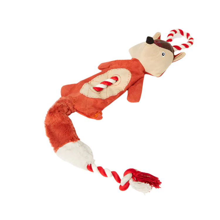 Joules Tweed Fox Rope Dog Toy - Image 3