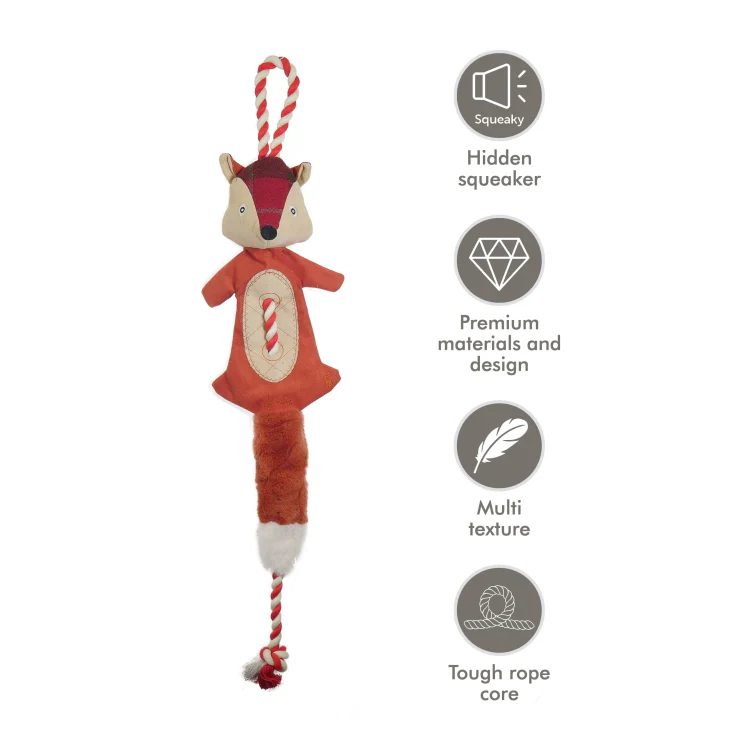 Joules Tweed Fox Rope Dog Toy - Image 7