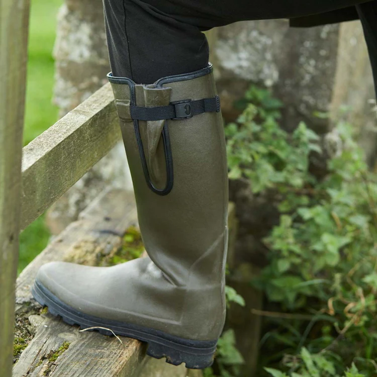 Le Chameau Vierzonord Neoprene Lined Boots - Dark Olive (Vert Chameau) - Image 6