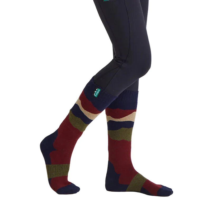 Ridgeline Full Length Merino Wool Socks - Navy Stripes - Image 3