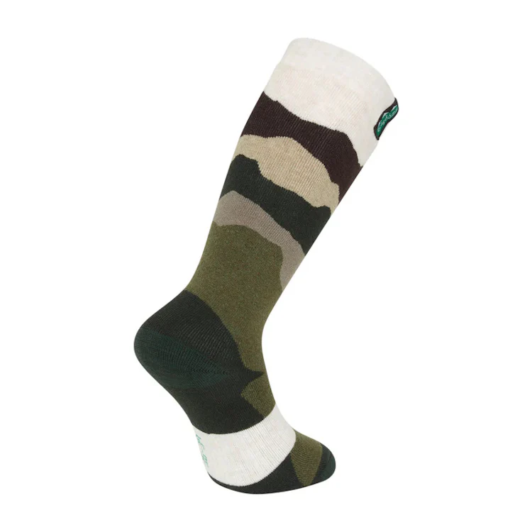 Ridgeline Full Length Merino Wool Socks - Olive Stripes - Image 3