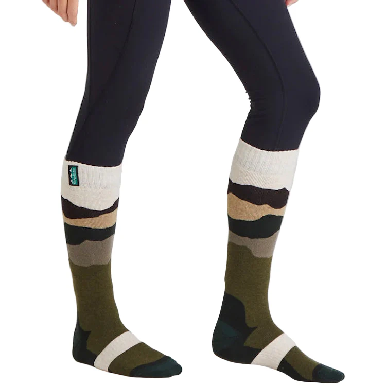 Ridgeline Full Length Merino Wool Socks - Olive Stripes - Image 4