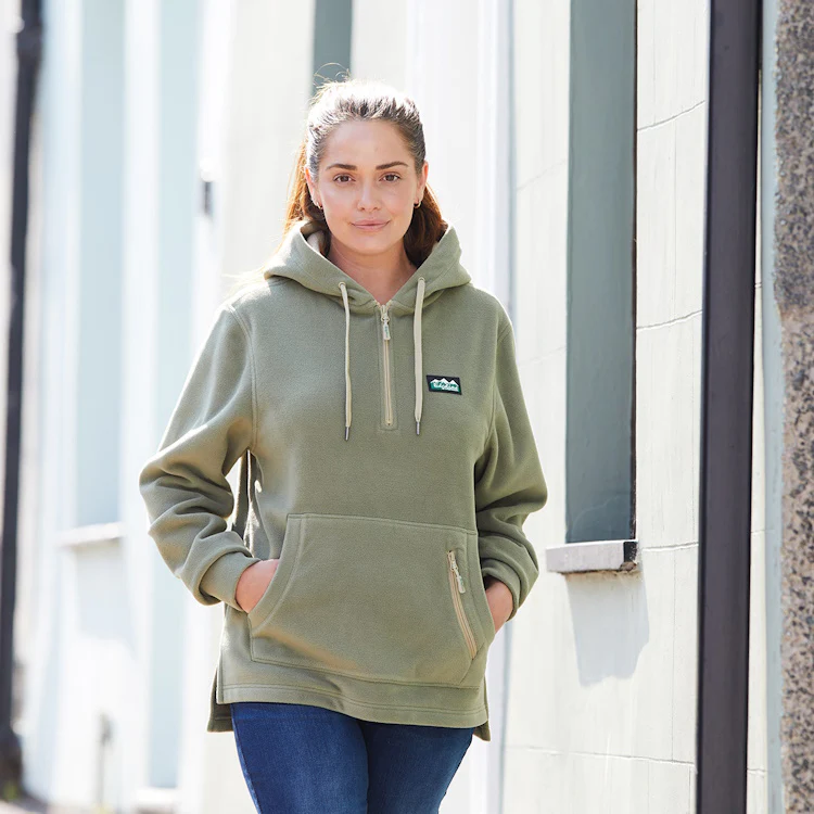 Ridgeline Ladies Ballistic Fleece Hoodie - Khaki Green - Image 3