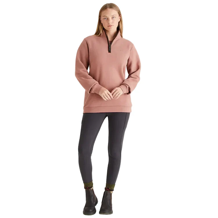 Ridgeline Ladies Brancaster 1/4 Zip Top - Dusky Pink - Image 4
