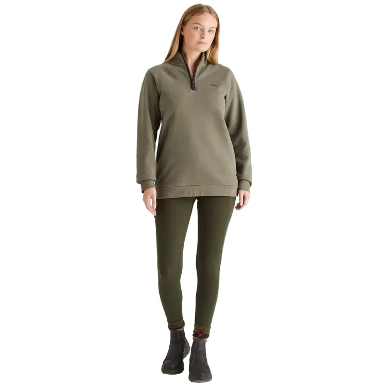Ridgeline Ladies Brancaster 1/4 Zip Top - Smokey Olive - Image 4