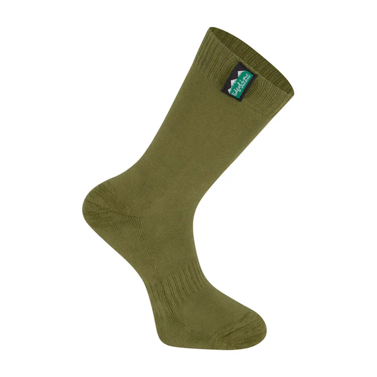 Ridgeline Mid Length Cotton Work Socks - Olive Multi - Image 5